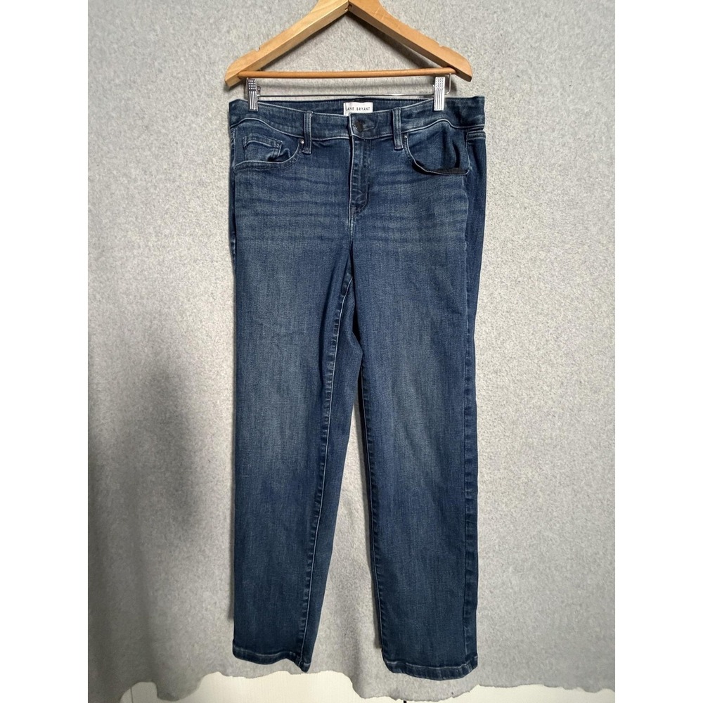 Lane Bryant Jeans Womens 14 Blue Medium Wash Mid Rise Straight Stretch Plus